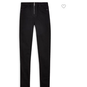 TOPSHOP ZIP FRONT “JAMIE” BLACK SKINNY JEAN